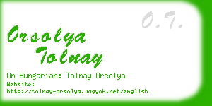 orsolya tolnay business card